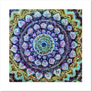 Colourful Mandala design Impressionist painting Posters and Art